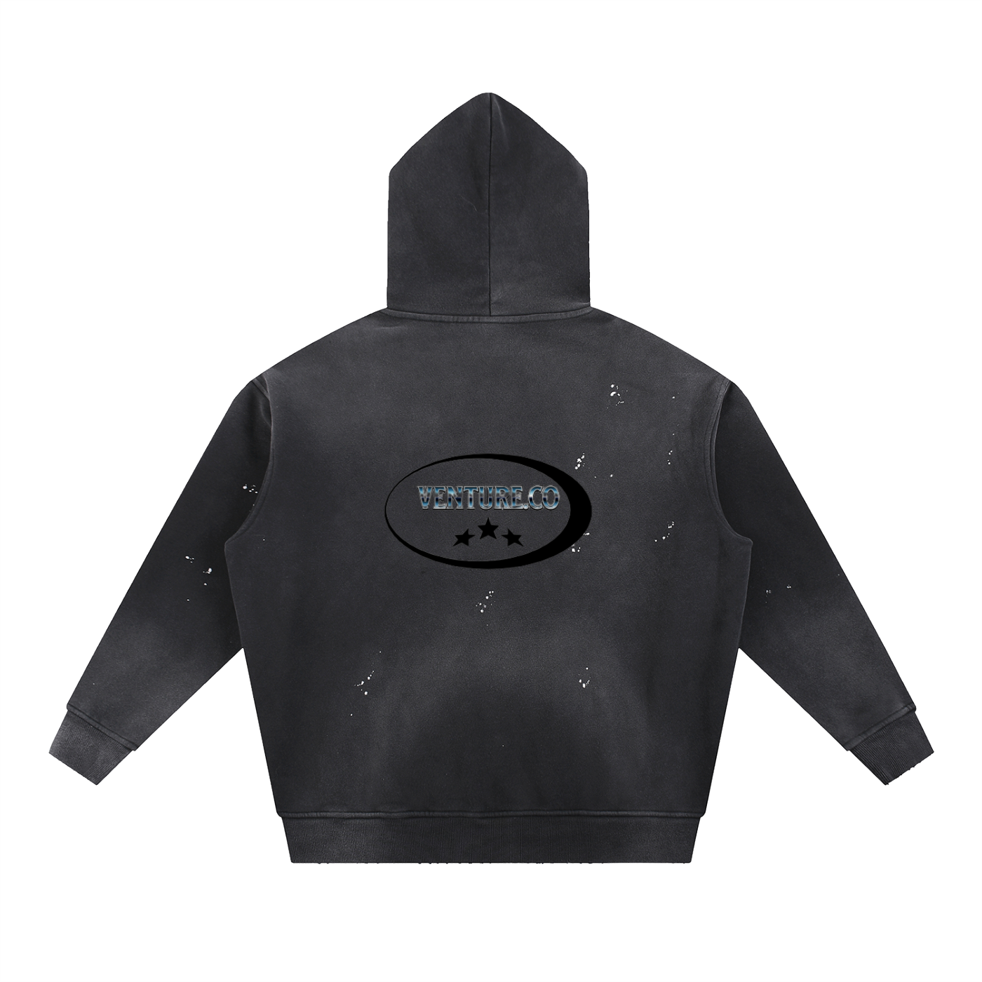 Vintage Washed Frayed Fleece Hoodie